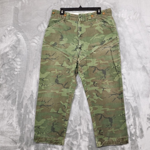 Sears Ted Williams Men's Vintage Hunting Camouflage Pants 34x24 Distressed - Picture 1 of 13